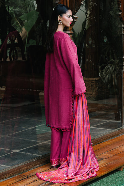 Zellbury | Unstitched 3 Piece Khaddar | Embroidered Shirt Shalwar Dupatta - 0328