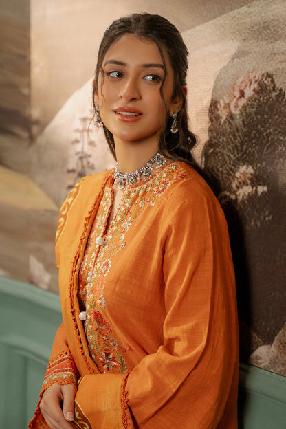 Zellbury | Unstitched 3 Piece Khaddar | Embroidered Shirt Shalwar Dupatta - 0413 Default Title