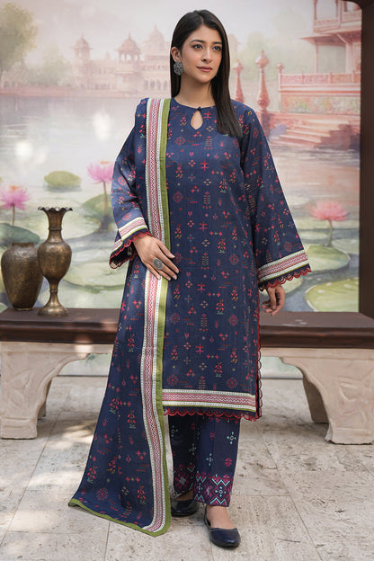 Zellbury | Unstitched 3 Piece Khaddar | Embroidered Shirt Shalwar Dupatta - 0478