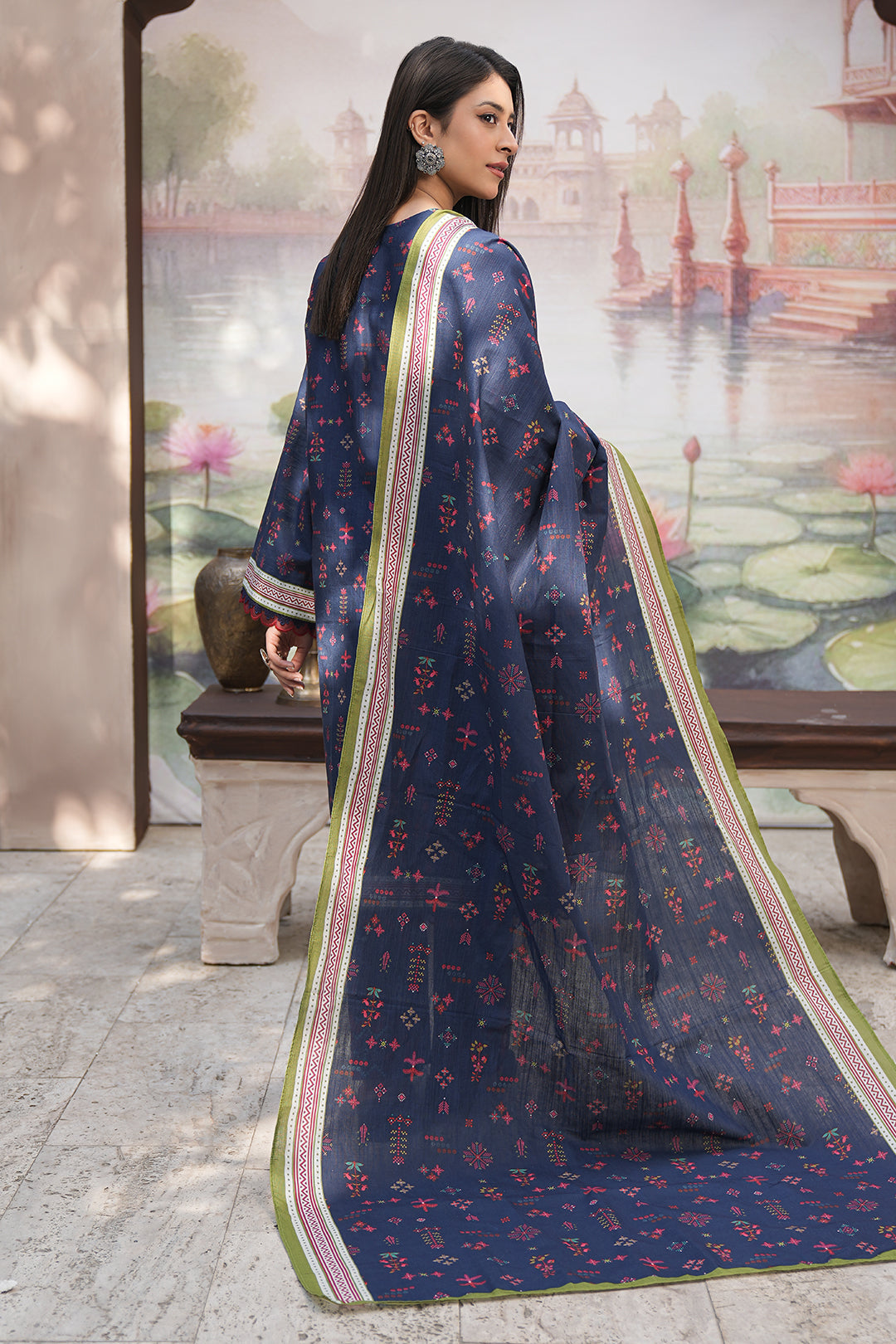 Zellbury | Unstitched 3 Piece Khaddar | Embroidered Shirt Shalwar Dupatta - 0478