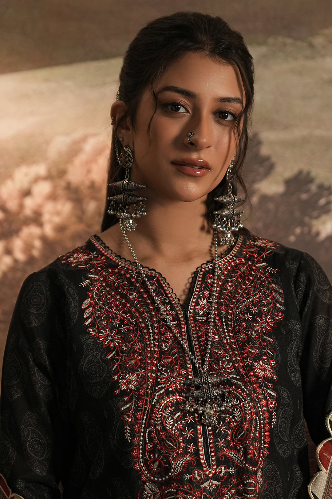 Zellbury | Unstitched 3 Piece Khaddar | Embroidered Shirt Shalwar Dupatta - 0480 Default Title