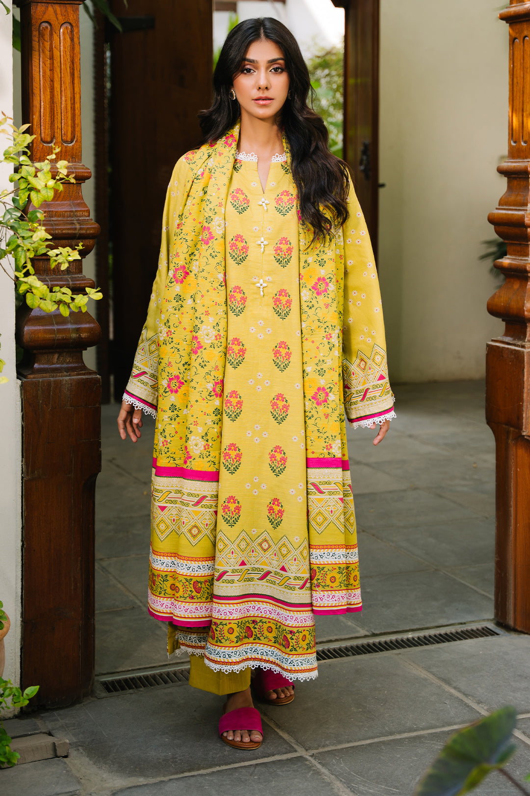 Zellbury | Unstitched 2 Piece Khaddar | Shirt Dupatta - 0158