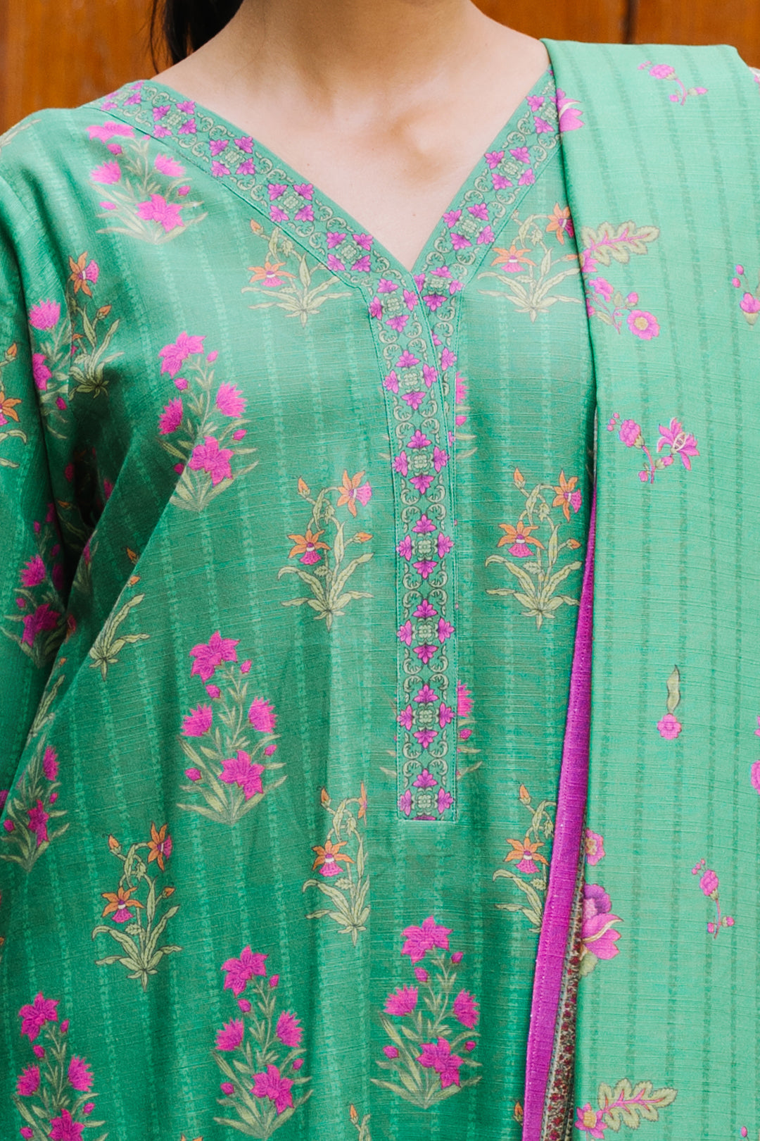 Zellbury | Unstitched 2 Piece Khaddar | Shirt Dupatta - 0159