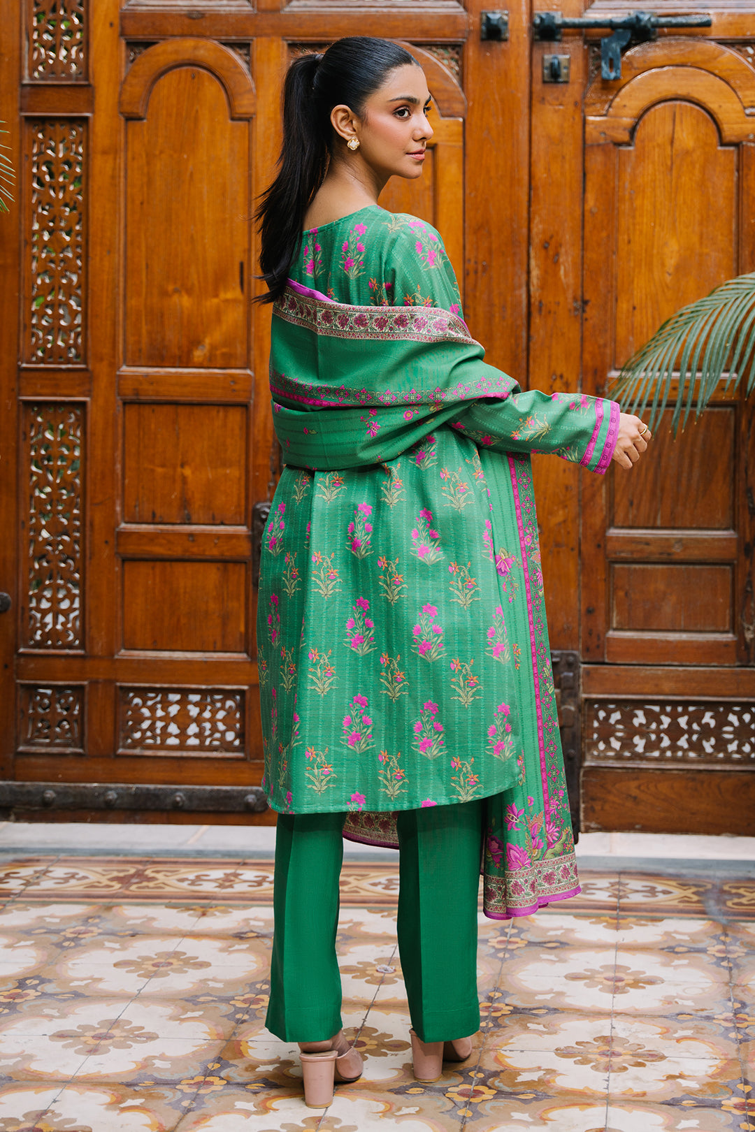 Zellbury | Unstitched 2 Piece Khaddar | Shirt Dupatta - 0159