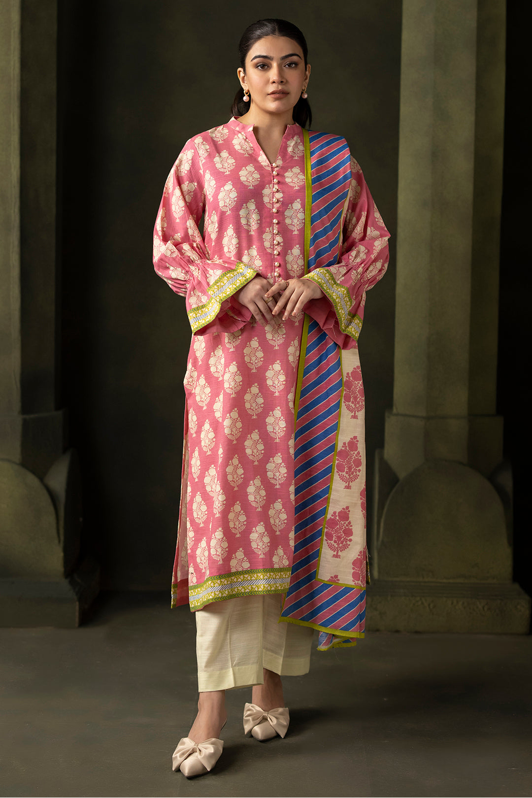 Zellbury | Unstitched 2 Piece Khaddar | Shirt Dupatta - 0160