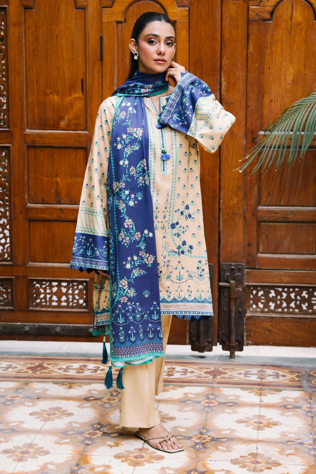 Zellbury | Unstitched 2 Piece Viscose | Shirt Dupatta - 0161