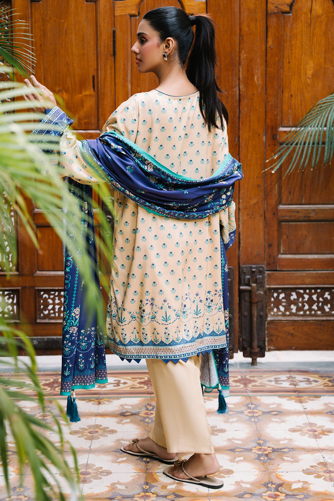 Zellbury | Unstitched 2 Piece Viscose | Shirt Dupatta - 0161