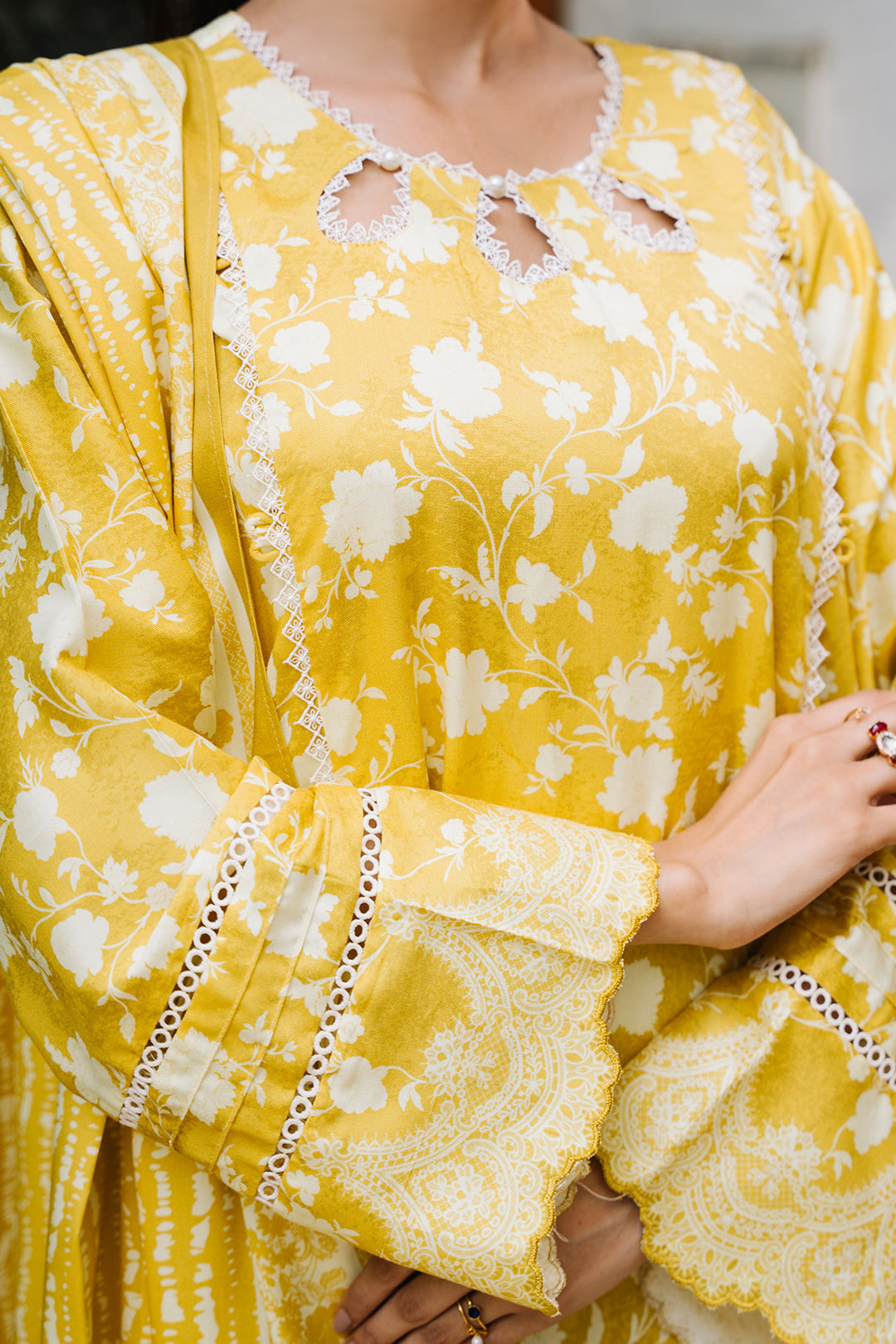Zellbury | Unstitched 2 Piece Viscose | Shirt Dupatta - 0162