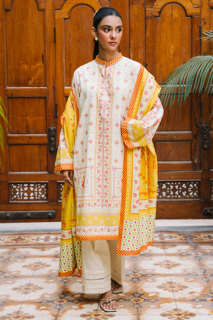 Zellbury | Unstitched 2 Piece Khaddar | Shirt Dupatta - 0251
