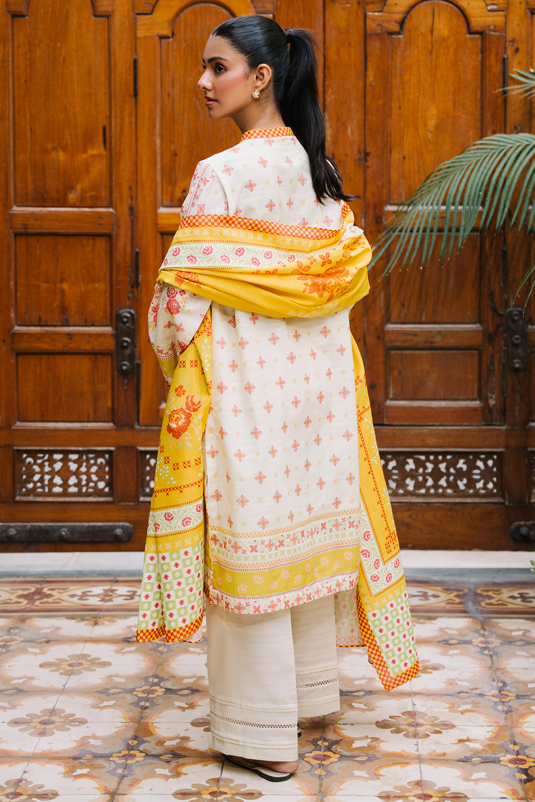 Zellbury | Unstitched 2 Piece Khaddar | Shirt Dupatta - 0251