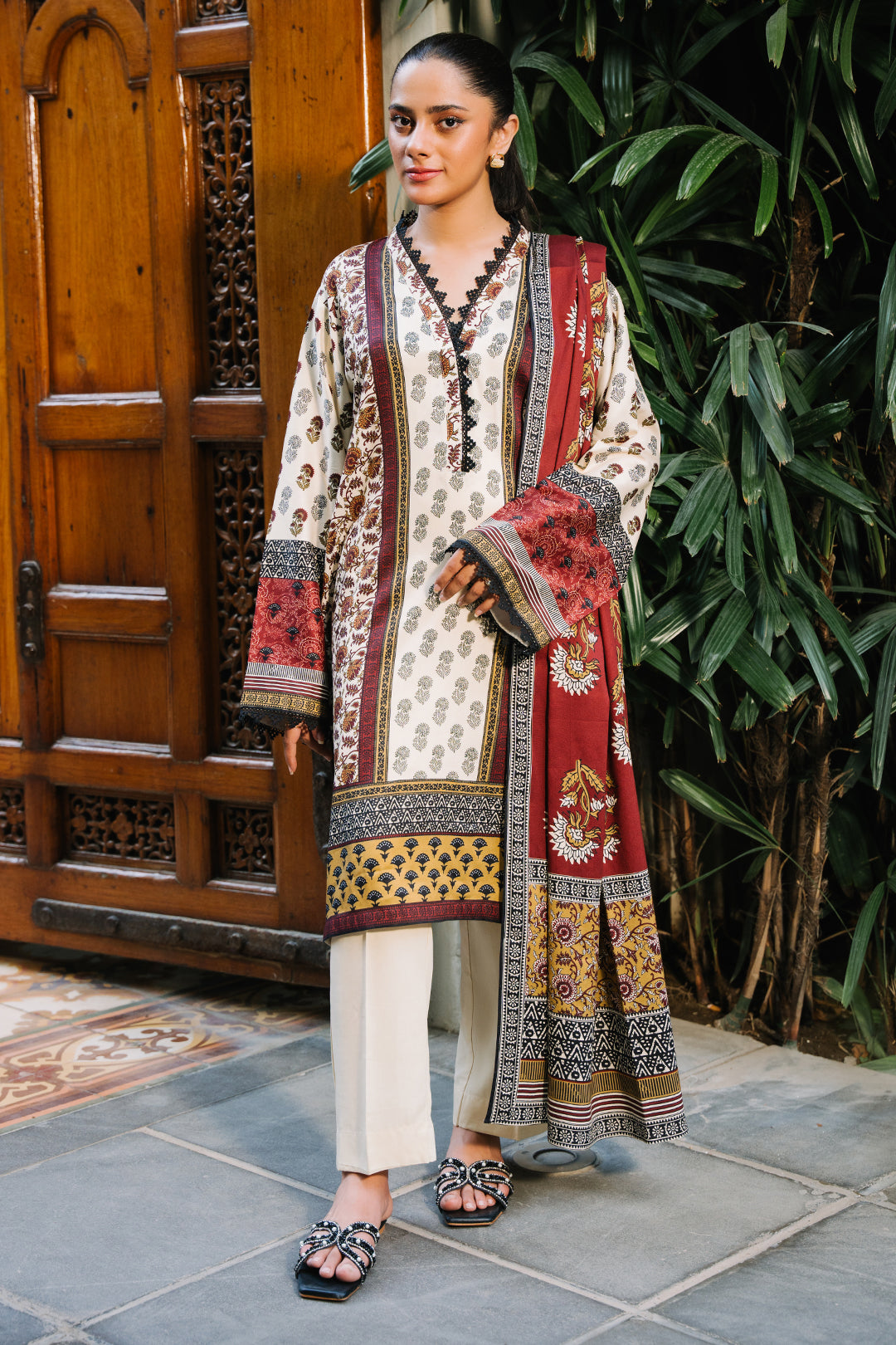 Zellbury | Unstitched 2 Piece Viscose | Shirt Dupatta - 0254