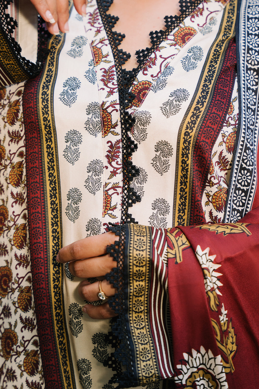 Zellbury | Unstitched 2 Piece Viscose | Shirt Dupatta - 0254