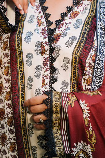 Zellbury | Unstitched 2 Piece Viscose | Shirt Dupatta - 0254