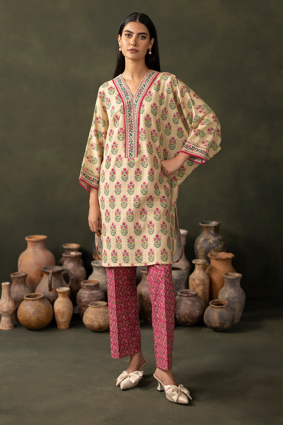Zellbury | Unstitched 2 Piece Khaddar | Shirt Shalwar - 0256