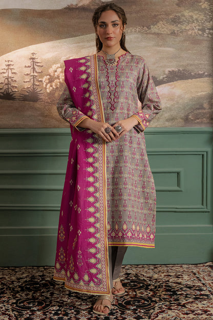Zellbury | Unstitched 2 Piece Khaddar | Shirt Dupatta - 0332