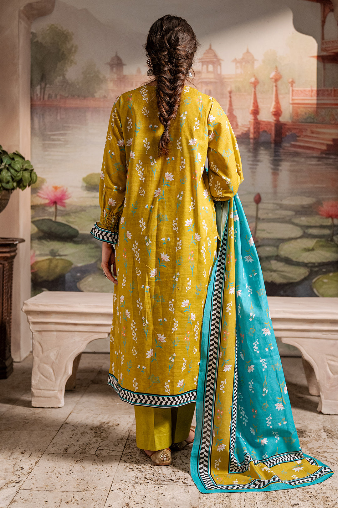Zellbury | Unstitched 2 Piece Khaddar | Shirt Dupatta - 0423