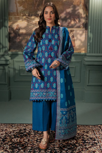 Zellbury | Unstitched 2 Piece Khaddar | Shirt Dupatta - 0425