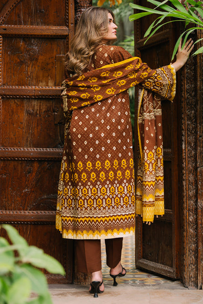Zellbury | Unstitched 3 Piece Khaddar | Shirt Shalwar Dupatta - 0182