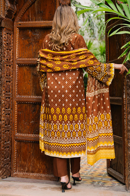 Zellbury | Unstitched 3 Piece Khaddar | Shirt Shalwar Dupatta - 0182