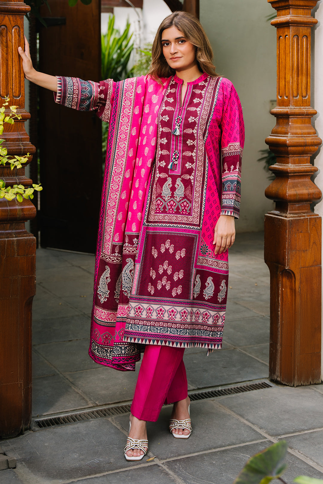 Zellbury | Unstitched 3 Piece Khaddar | Shirt Shalwar Dupatta - 0184