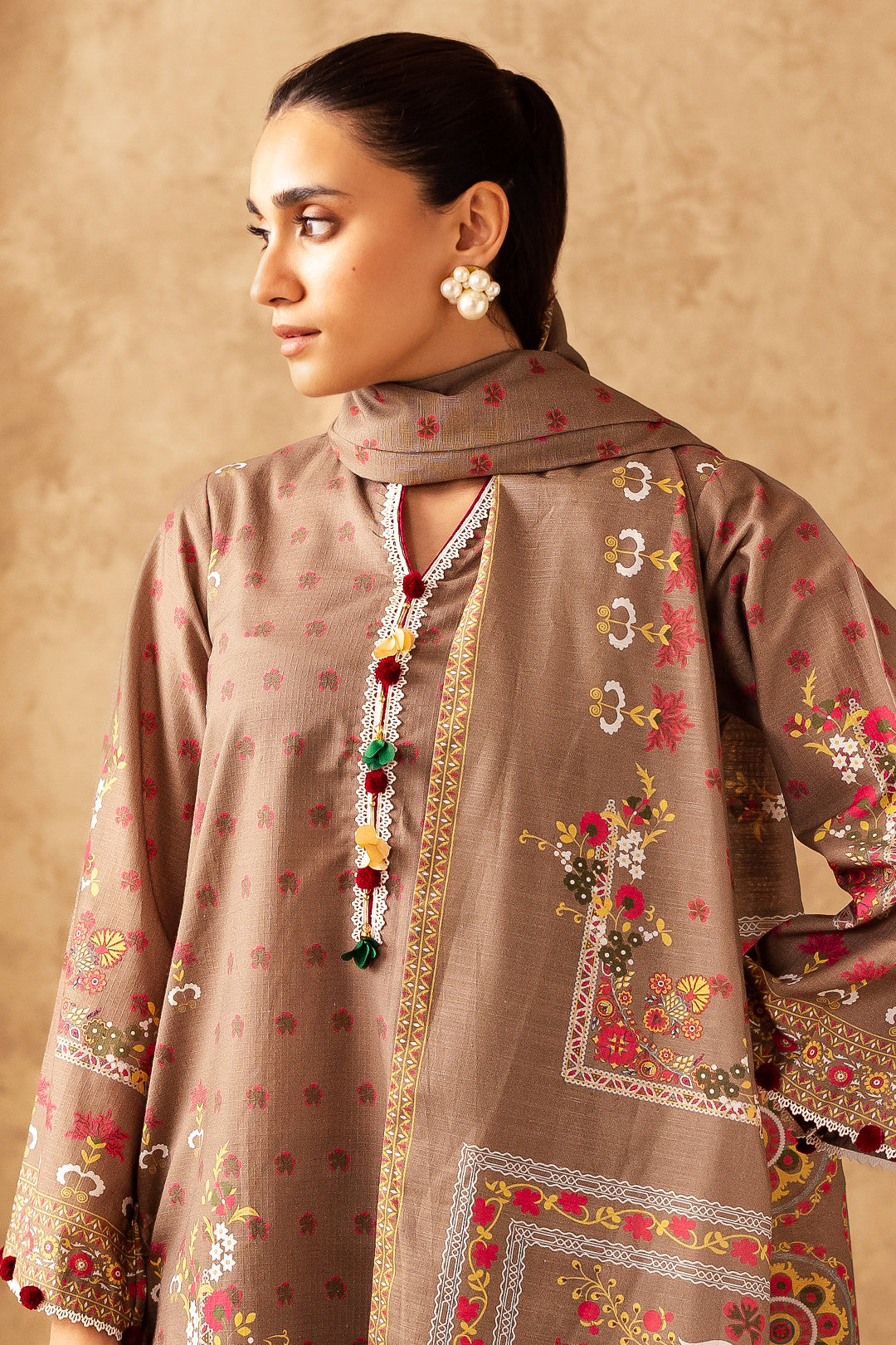 Zellbury | Unstitched 3 Piece Khaddar | Shirt Shalwar Dupatta - 0190 Default Title
