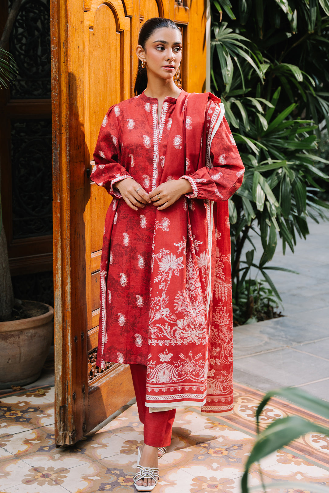 Zellbury | Unstitched 3 Piece Khaddar | Shirt Shalwar Dupatta - 0193