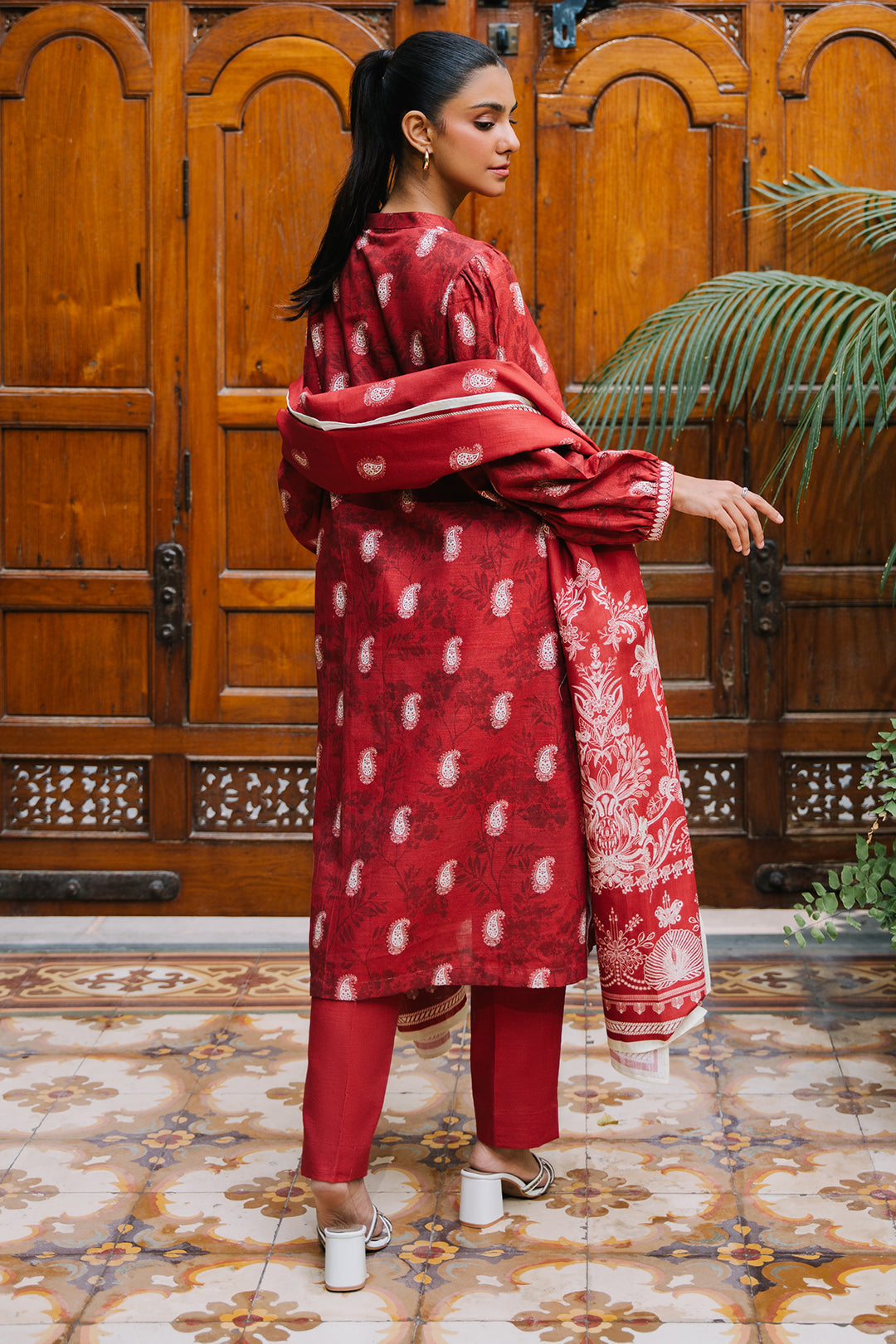 Zellbury | Unstitched 3 Piece Khaddar | Shirt Shalwar Dupatta - 0193
