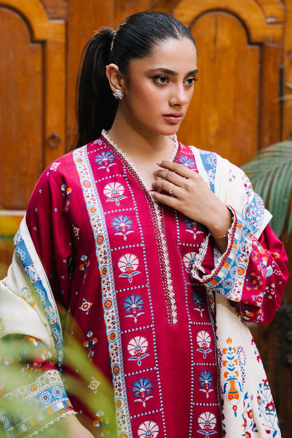 Zellbury | Unstitched 3 Piece Khaddar | Shirt Shalwar Dupatta - 0197 Default Title