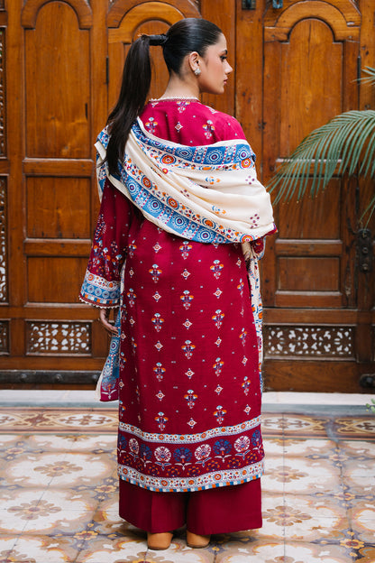 Zellbury | Unstitched 3 Piece Khaddar | Shirt Shalwar Dupatta - 0197