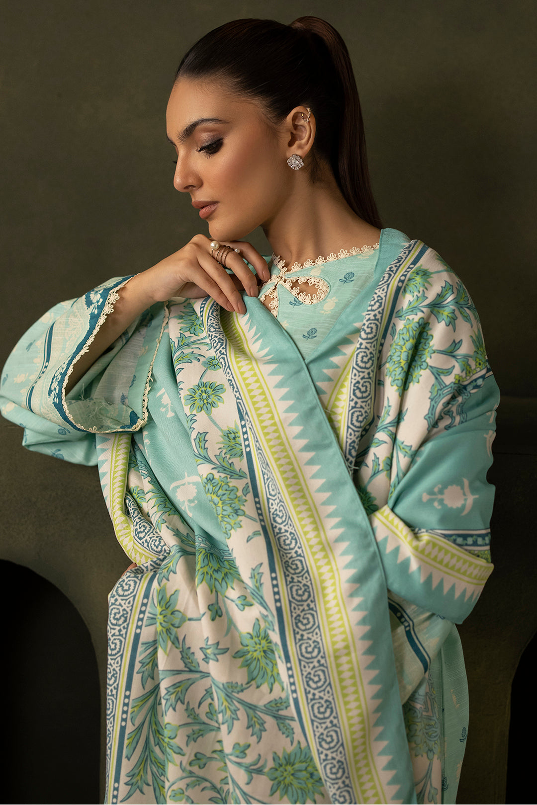 Zellbury | Unstitched 3 Piece Khaddar | Shirt Shalwar Shawl - 0198 Default Title