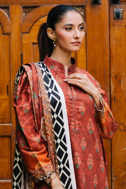 Zellbury | Unstitched 3 Piece Viscose | Shirt Shalwar Dupatta - 0208 Default Title