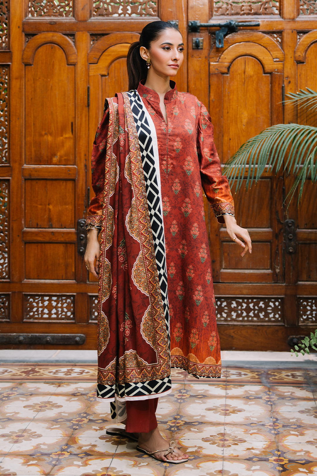 Zellbury | Unstitched 3 Piece Viscose | Shirt Shalwar Dupatta - 0208
