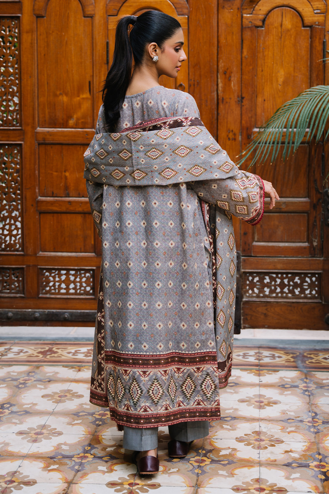 Zellbury | Unstitched 3 Piece Karandi | Shirt Shalwar Dupatta - 0209