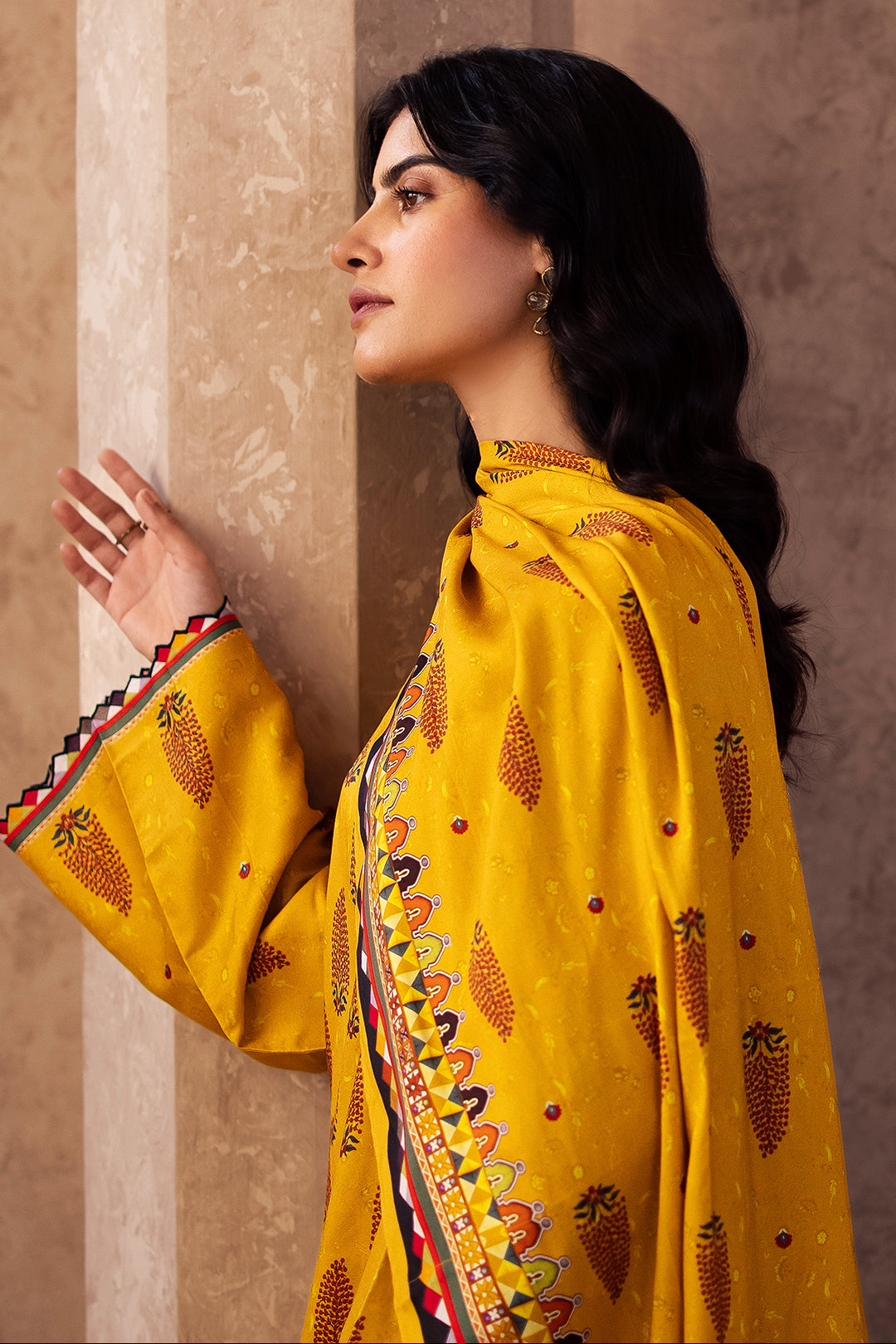 Zellbury | Unstitched 3 Piece Cotail | Shirt Shalwar Dupatta - 0218 Default Title