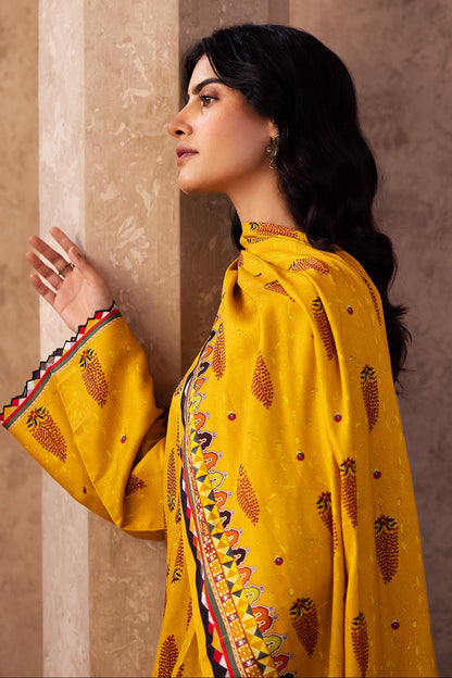 Zellbury | Unstitched 3 Piece Cotail | Shirt Shalwar Dupatta - 0218 Default Title