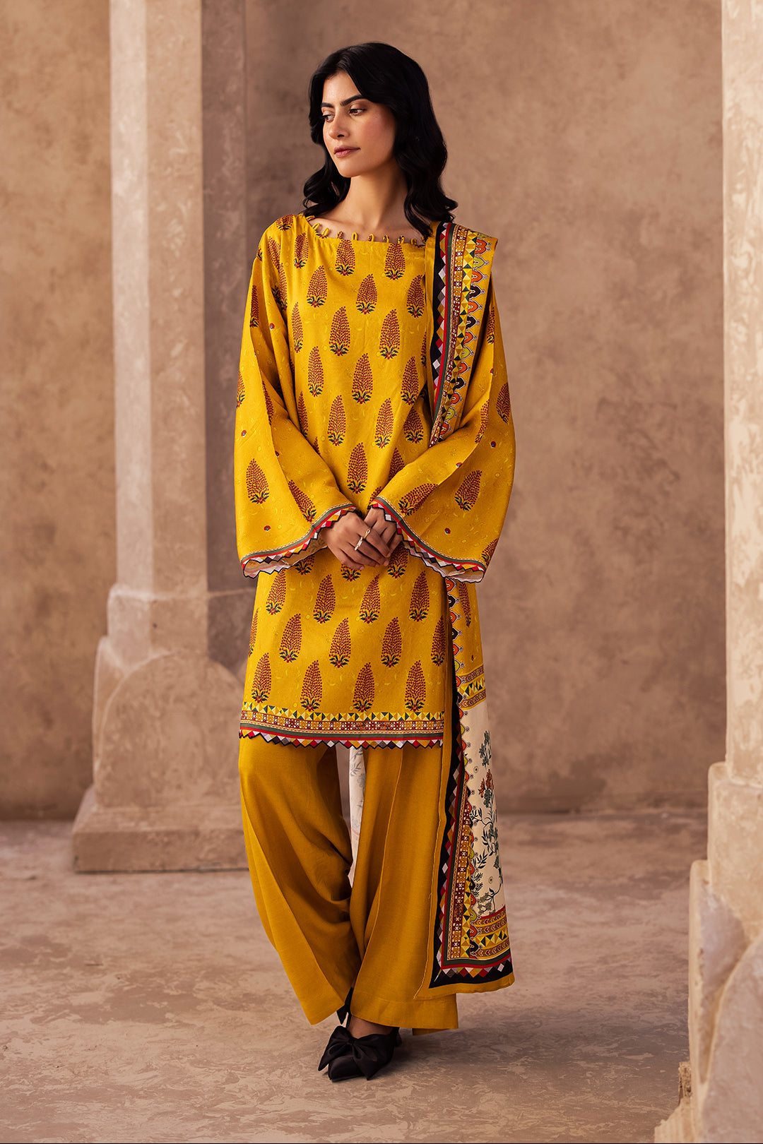 Zellbury | Unstitched 3 Piece Cotail | Shirt Shalwar Dupatta - 0218