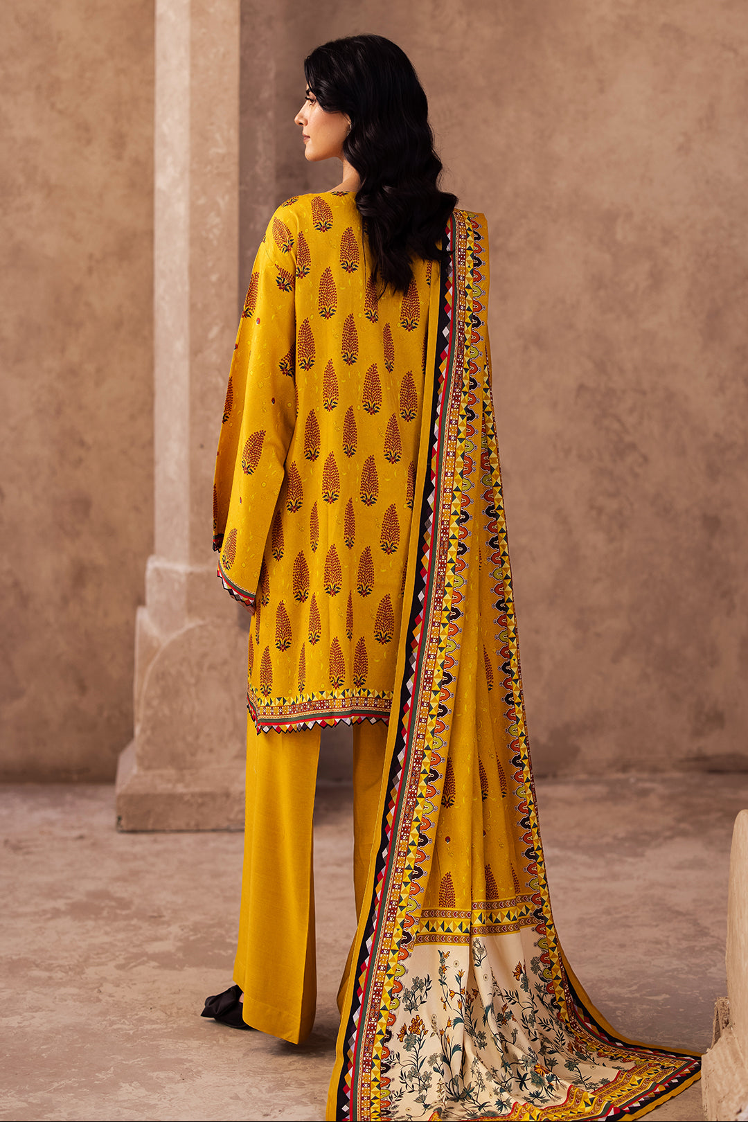 Zellbury | Unstitched 3 Piece Cotail | Shirt Shalwar Dupatta - 0218