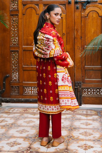 Zellbury | Unstitched 3 Piece Khaddar | Shirt Shalwar Dupatta - 0271