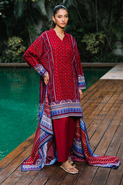 Zellbury | Unstitched 3 Piece Khaddar | Shirt Shalwar Dupatta - 0273