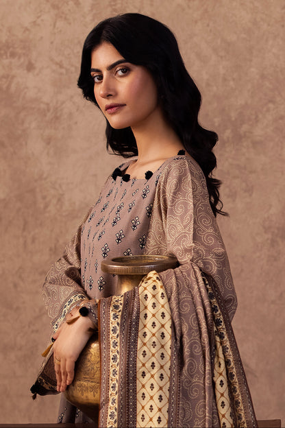 Zellbury | Unstitched 3 Piece Khaddar | Shirt Shalwar Dupatta - 0274 Default Title