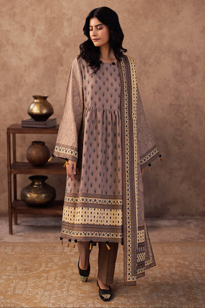 Zellbury | Unstitched 3 Piece Khaddar | Shirt Shalwar Dupatta - 0274