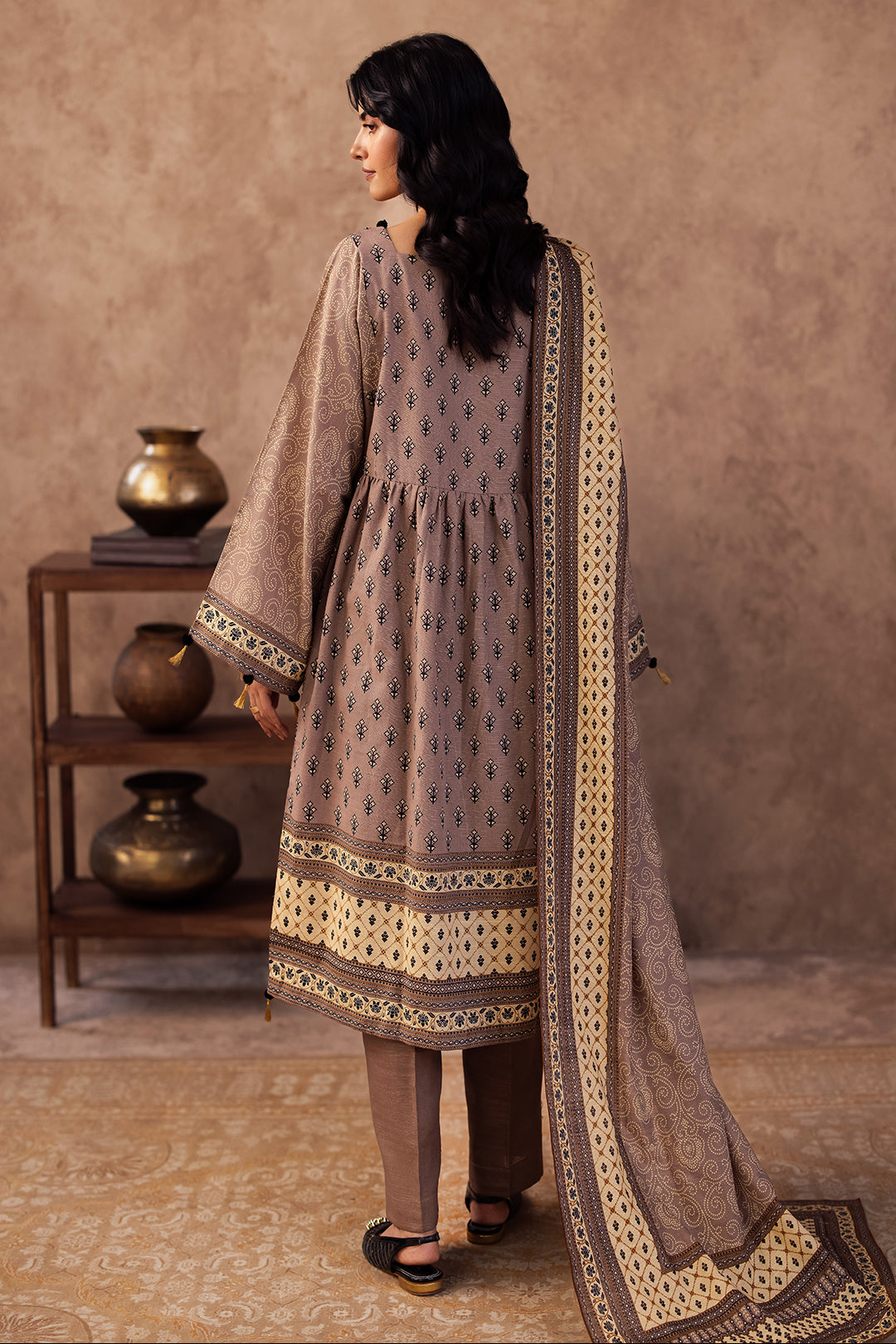 Zellbury | Unstitched 3 Piece Khaddar | Shirt Shalwar Dupatta - 0274