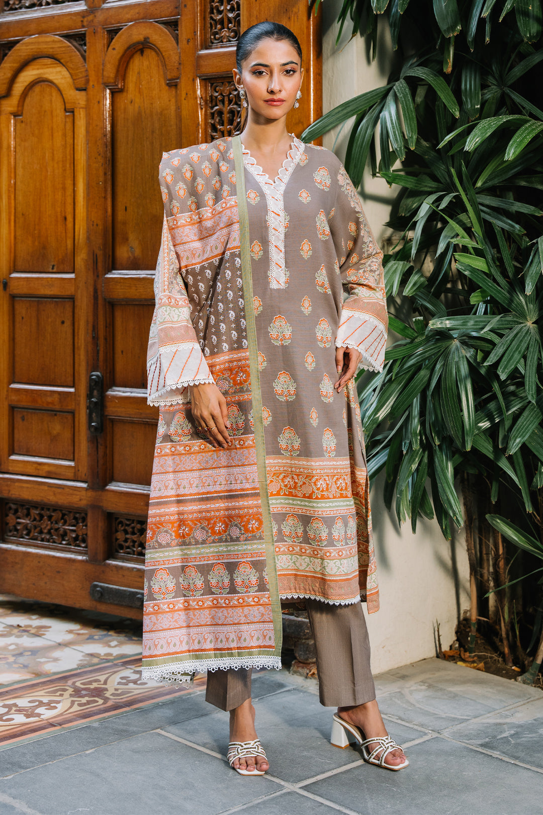 Zellbury | Unstitched 3 Piece Khaddar | Shirt Shalwar Dupatta - 0276