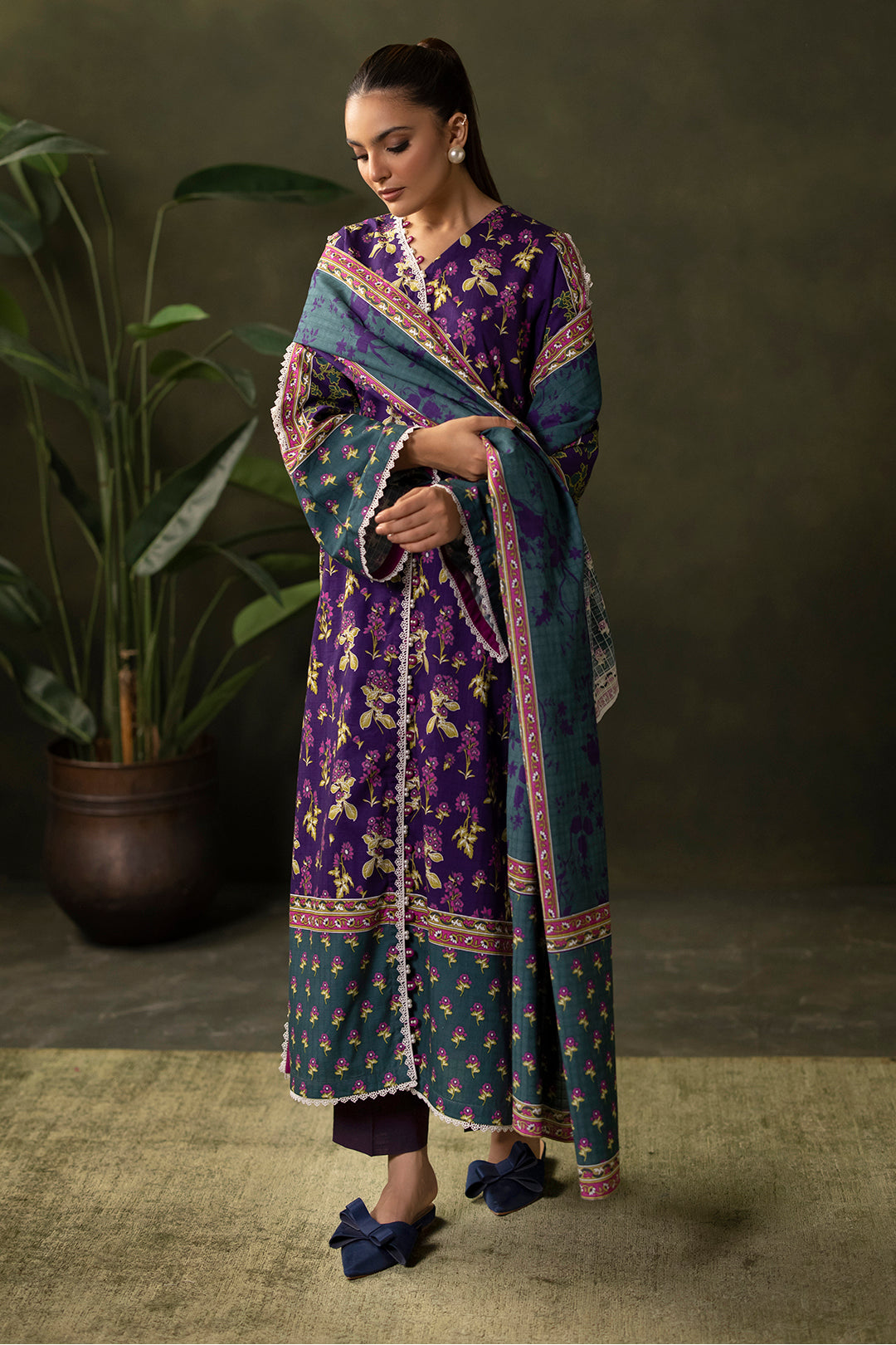 Zellbury | Unstitched 3 Piece Khaddar | Shirt Shalwar Dupatta - 0279