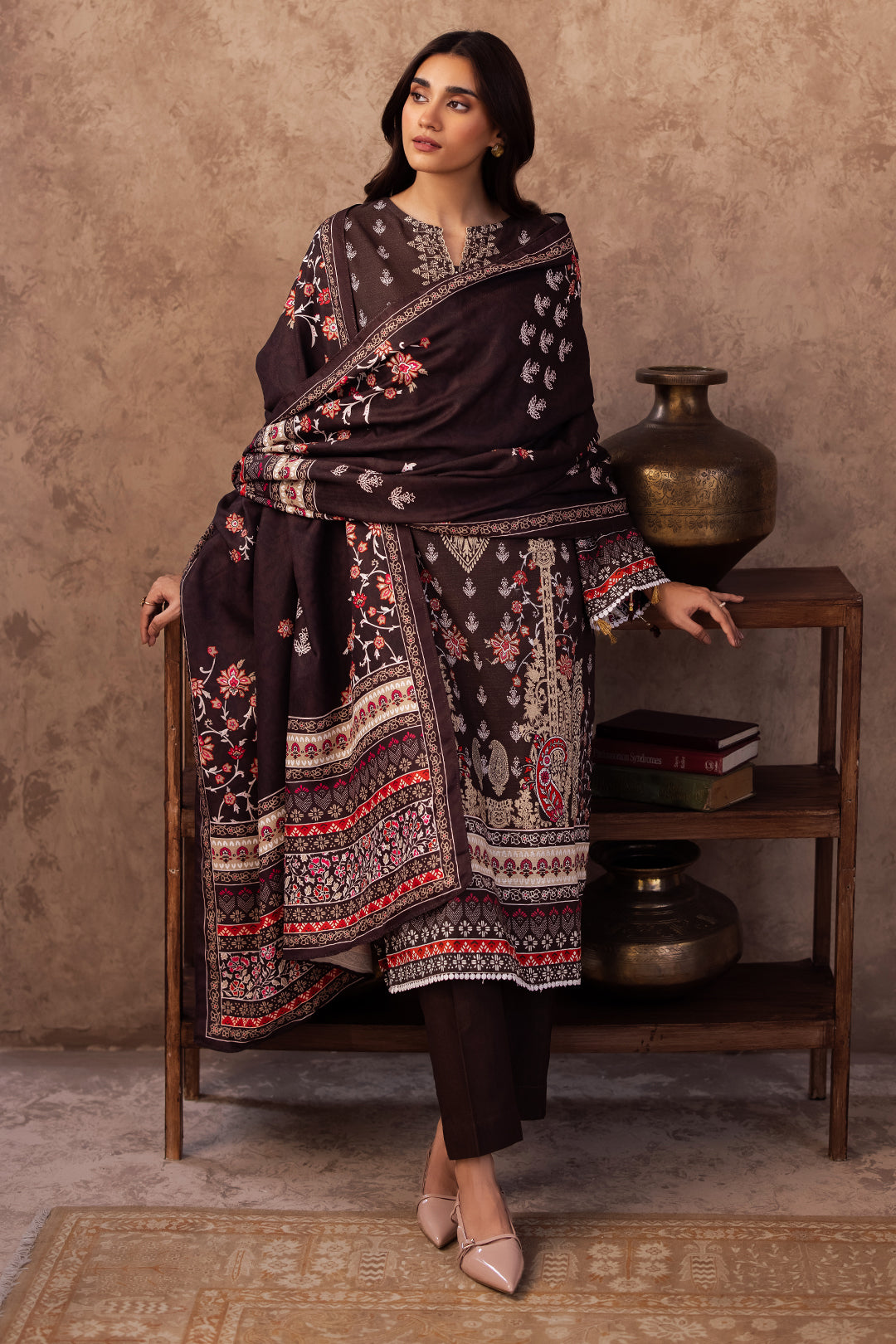 Zellbury | Unstitched 3 Piece Khaddar | Shirt Shalwar Dupatta - 0288