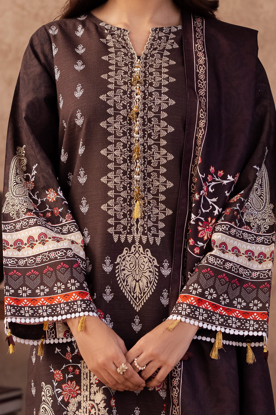 Zellbury | Unstitched 3 Piece Khaddar | Shirt Shalwar Dupatta - 0288