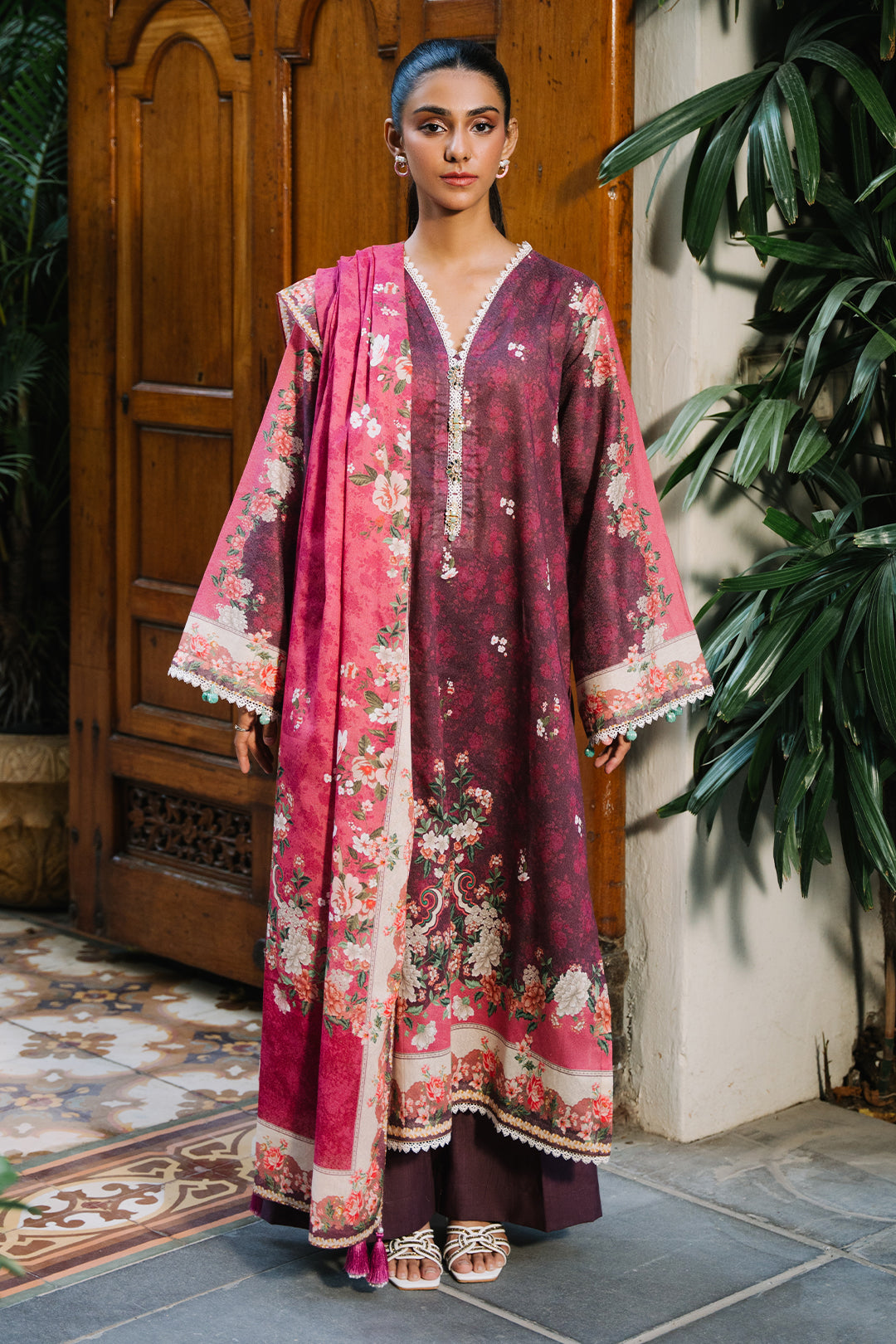 Zellbury | Unstitched 3 Piece Karandi | Shirt Shalwar Dupatta - 0301