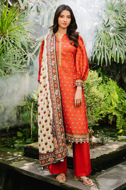 Zellbury | Unstitched 3 Piece Cotail | Shirt Shalwar Dupatta - 0307