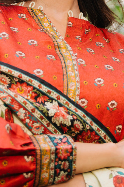 Zellbury | Unstitched 3 Piece Cotail | Shirt Shalwar Dupatta - 0307
