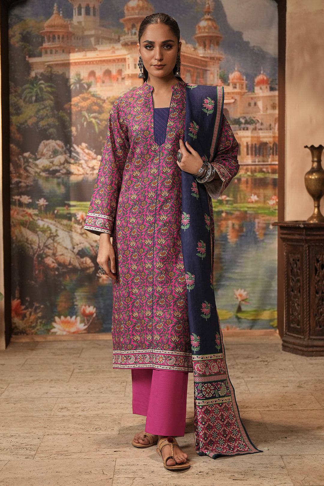 Zellbury | Unstitched 3 Piece Khaddar | Shirt Shalwar Dupatta - 0357